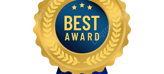 Pngtree gold best award medal with blue ribbon png image 9015057
