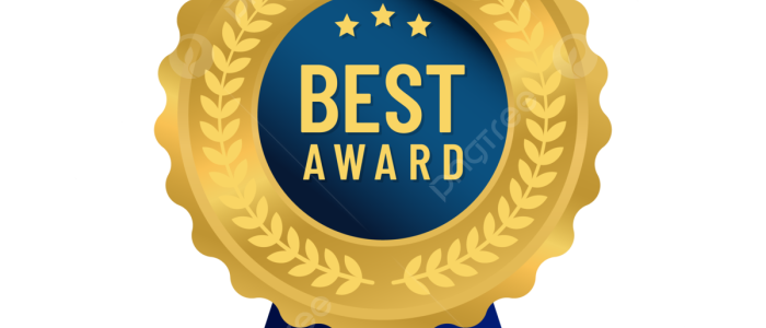 Pngtree gold best award medal with blue ribbon png image 9015057