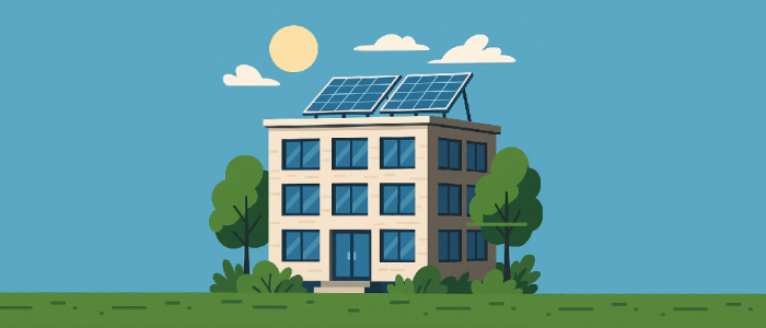 DUMAVA kantoorgebouw met zonnecollectoren