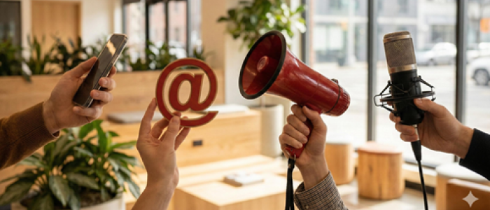 Communicatie vakgebied AI gegenereerd klein formaat