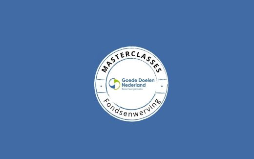 Masterclasses Fondsenwerving Logo blauwe achtergrond