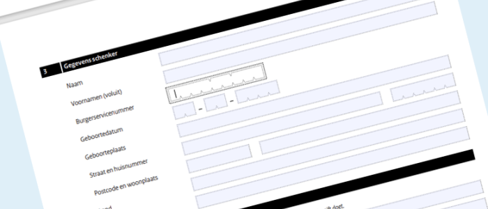 BSN nummer op periodieke schenkingsovereenkomst